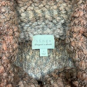 Hinge Sweater Womens Small Cowl Neck Open Knit Textured Cozy Classic Fall Winter